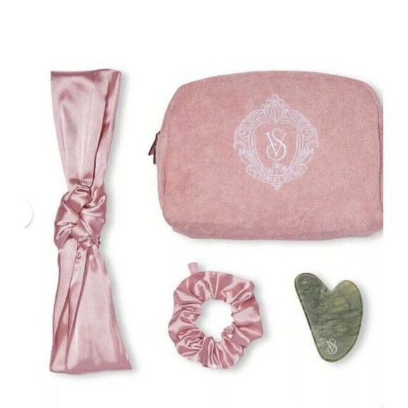 Victoria's Secret Self-Care Kit with Terry Logo Bag Jade Guasha Headband NWT - Picture 7 of 12